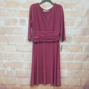 Aa Studio Women's 3/4 Sleeve Dress in Deep Pink